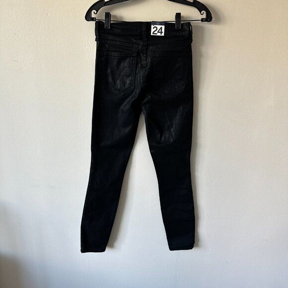 GAP Black Coated High Rise True Skinny Jeans with Washwell - Size 24-00R - Picture 14 of 16